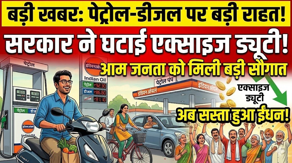 बड़ी खबर: सरकार ने पेट्रोल-डीजल पर घटाई एक्साइज ड्यूटी, आम जनता को बड़ी राहत