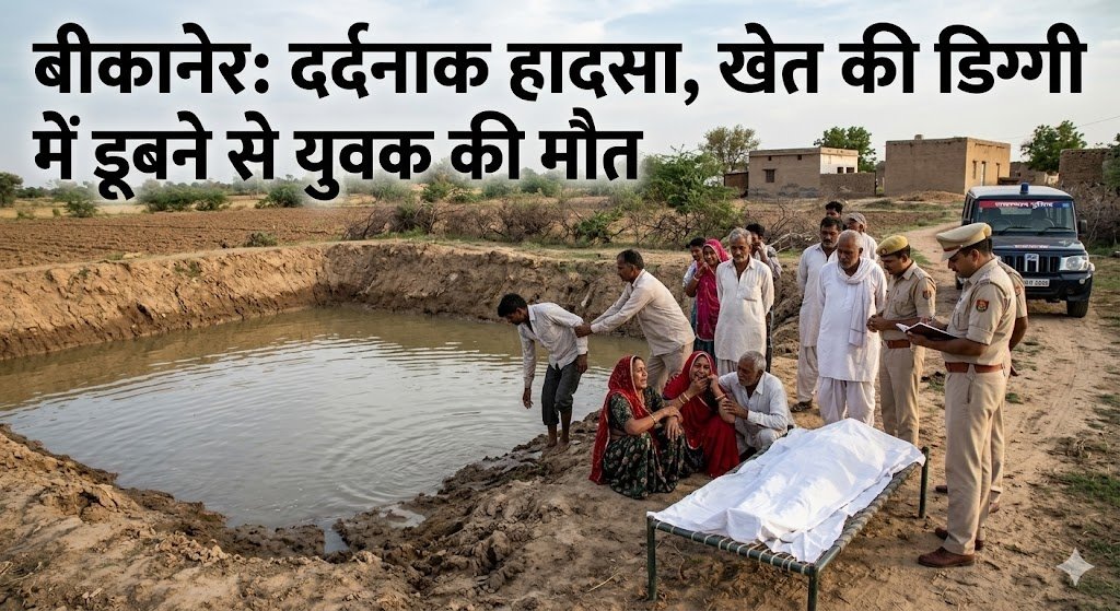 बीकानेर: दर्दनाक हादसा, खेत की डिग्गी में डूबने से युवक की मौत