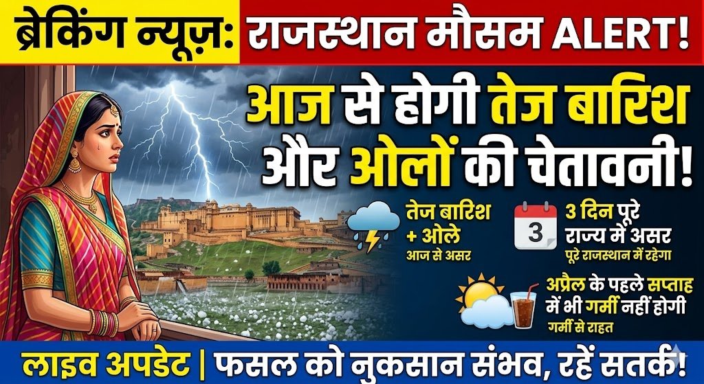 राजस्थान में आज से होगी तेज बारिश