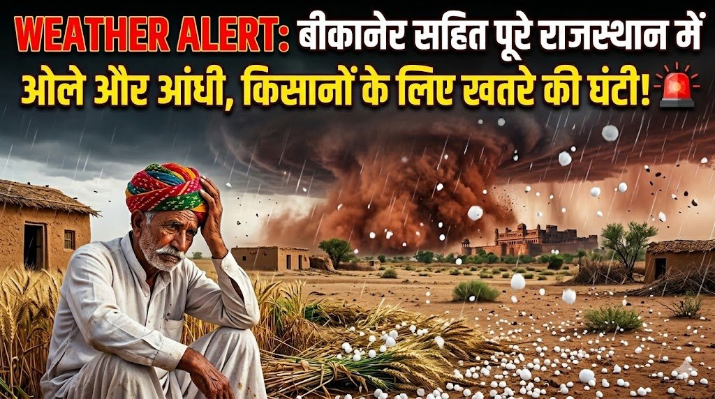 Weather Alert: बीकानेर सहित पुरे राजस्थान में ओले और आंधी, किसानों के लिए खतरे की घंटी