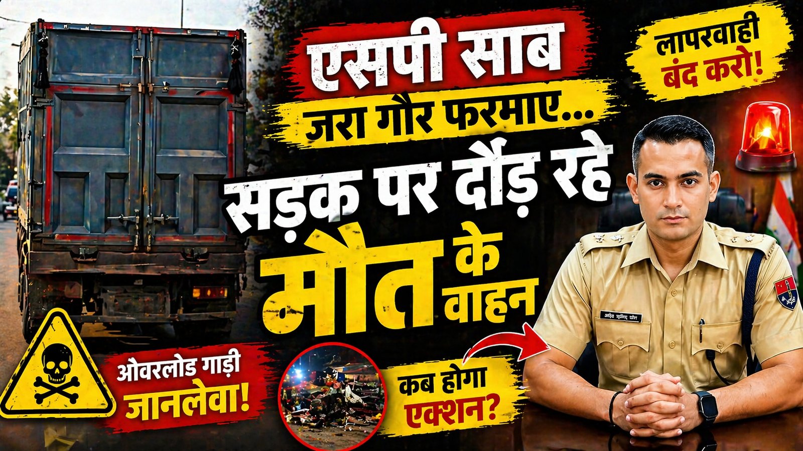 एसपी साब जरा गौर फरमाए... सड़कों पर दौड़ रहे मौत के वाहन