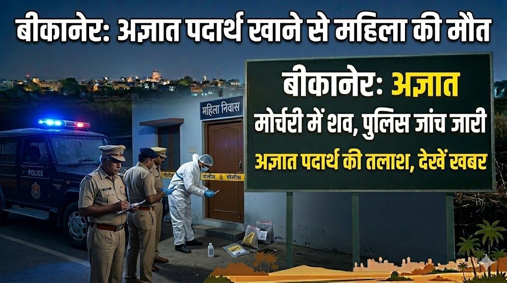 बीकानेर: अज्ञात पदार्थ खाने से महिला की मौत, पुलिस जांच में जुटी